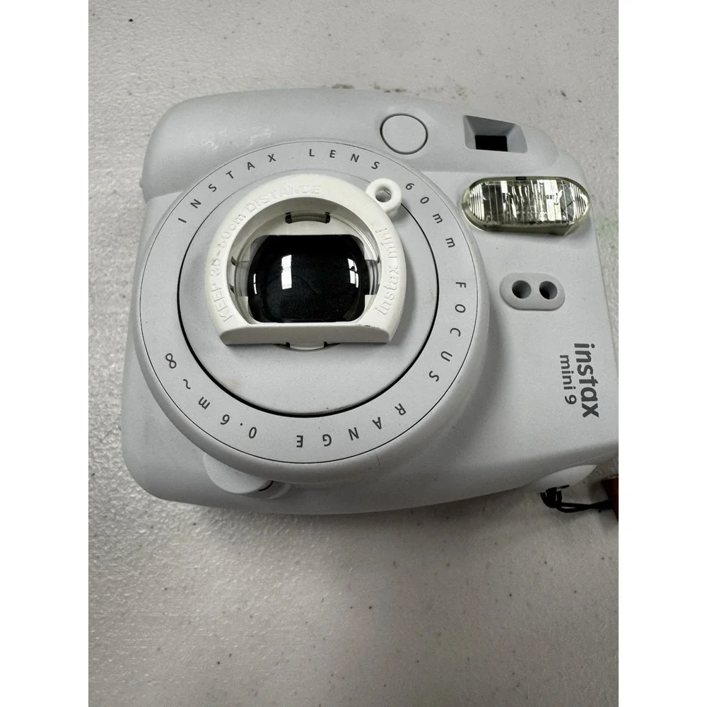 FUJIFILM Instax Mini 9 Gray Instant Film Camera With Selfie Lens EUC Tested